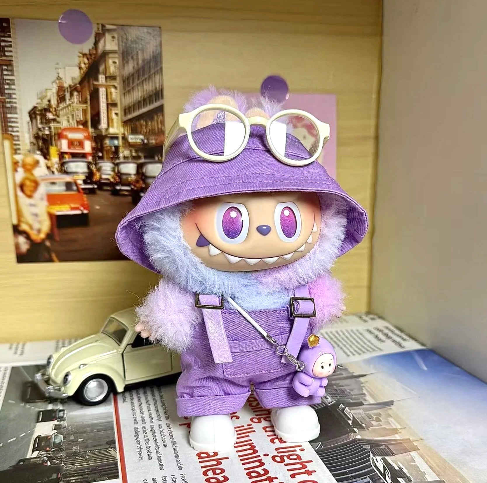 Purple Bib Pants Set